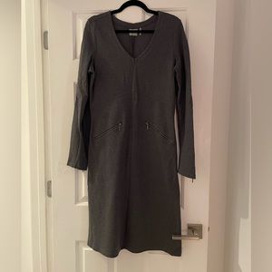 Athleta long sleeve grey dress with zippers - medium tall